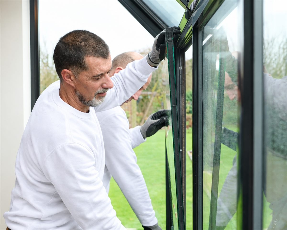 Glaszetters plaatsen vakkundig nieuw glas in een woning in Amsterdam
